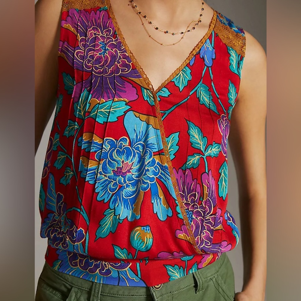Anthropologie Tiny Rain Scarf Wrap Top in XS